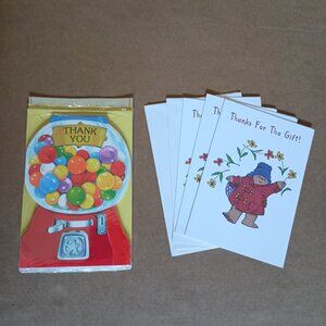 vintage 90’s Paddington Bear, gumball machine Thank You cards with envelopes